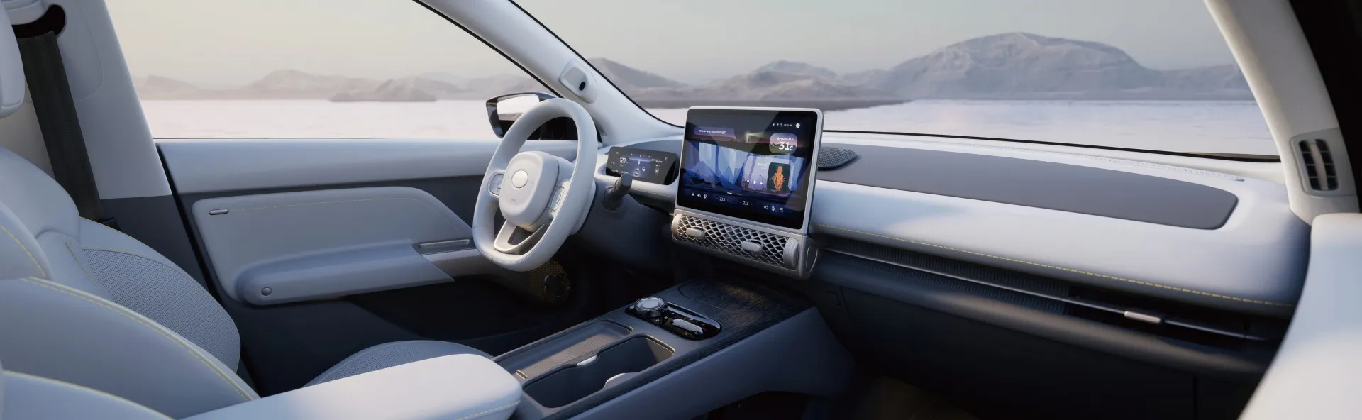 Intérieur, confort et technologie du SUV électrique LEV01 RHD