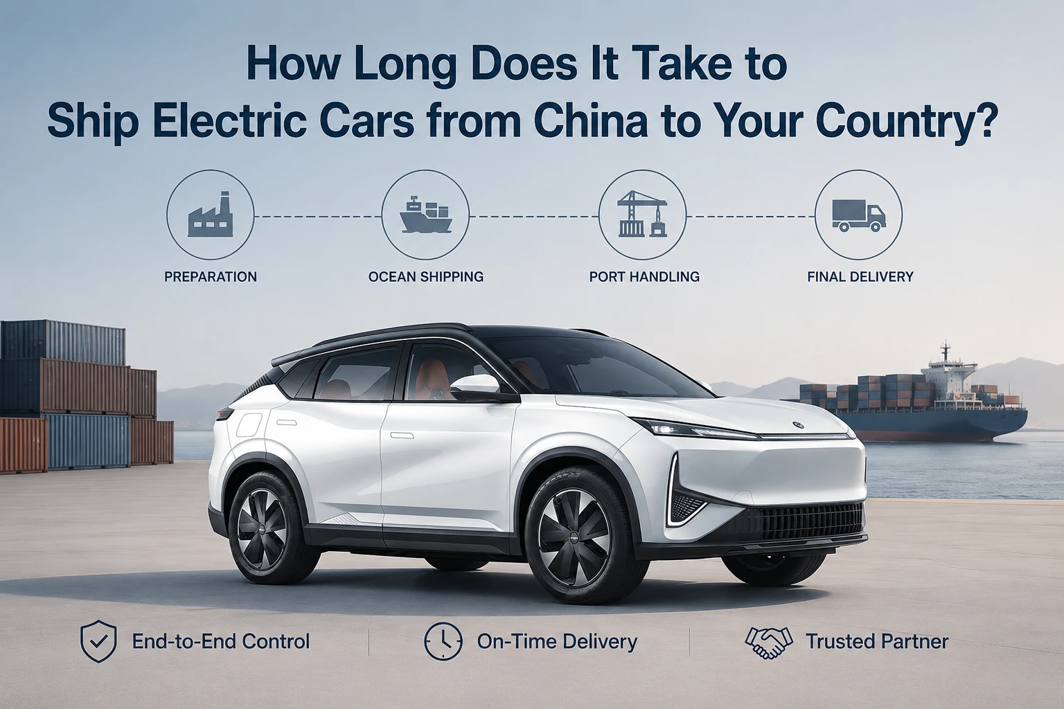 Combien de temps faut-il pour expédier des voitures électriques de Chine vers votre pays ?